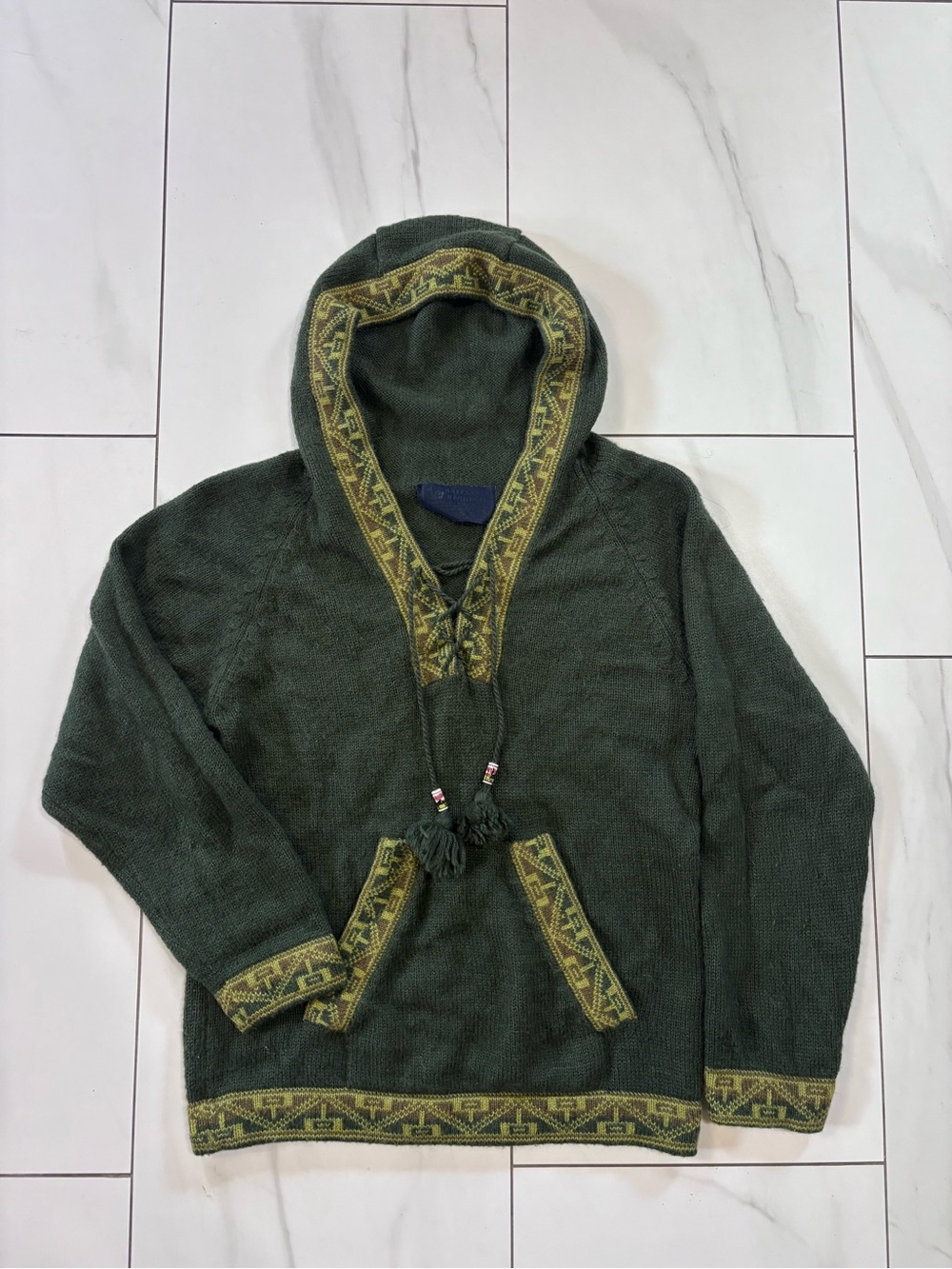 Vintage Artesania Alpaca Blend Hooded Sweater - Size Small
